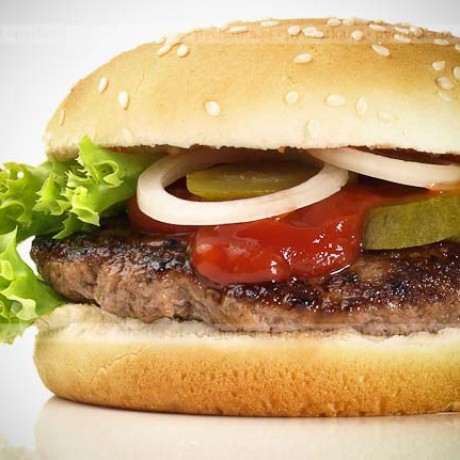 Chimichurri hamburger z opiekanymi platanami